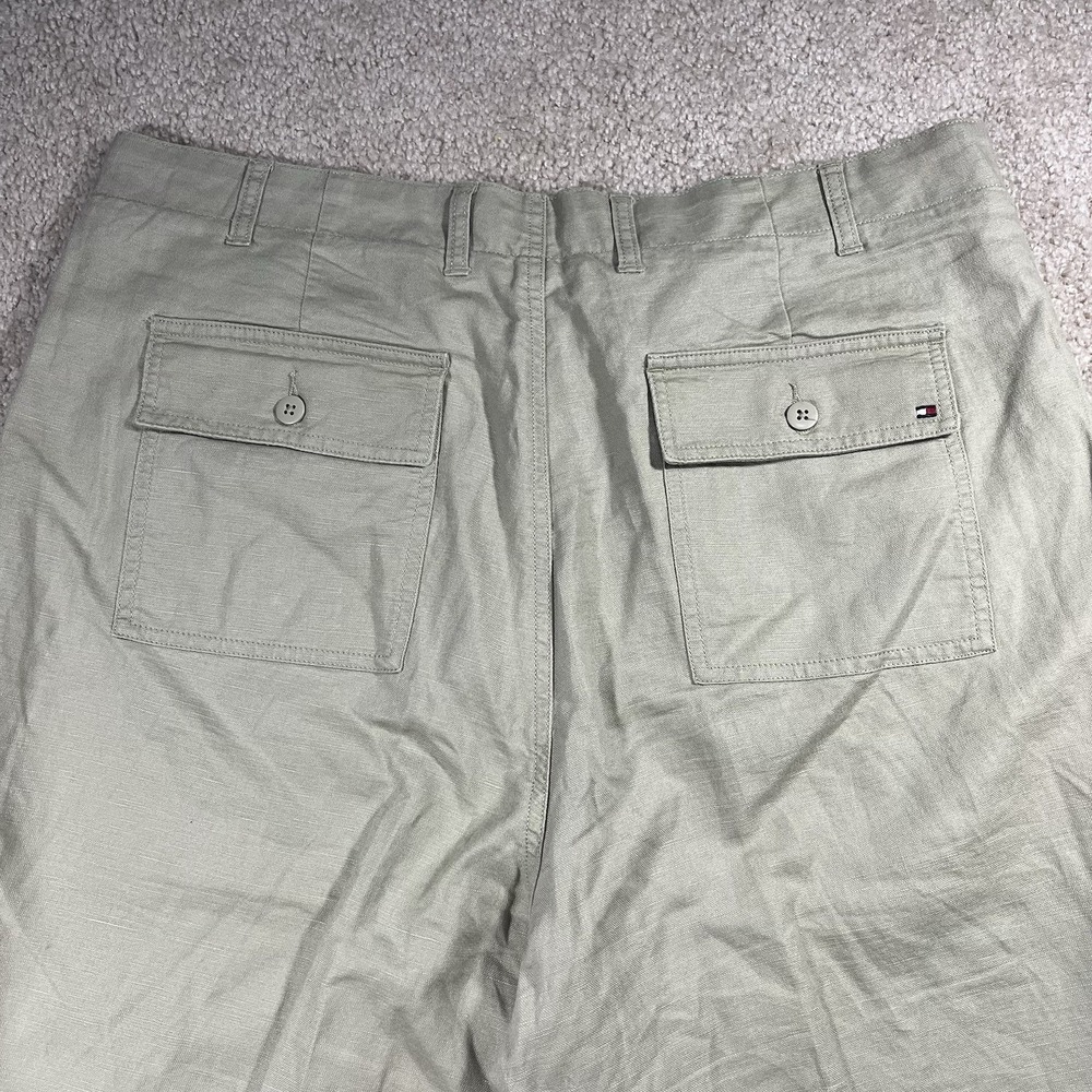 VTG Tommy Hilfiger Linen & Cotton Blend Pants Mens 38x32 Breathable Pleated Y2K - Picture 9 of 12